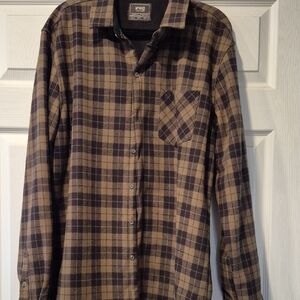 Nomad Men's Plaid Button-Down Shirt - Tan & Black